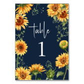 Numéro De Table Élégant été automne tournesol Mariage floral (Dos)