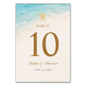 Numéro De Table Élégant Étoile de Mer Océan Bleu Mariage (Par défaut)