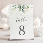 Numéro De Table Elégant Eucalyptus Feuille Mariage or vert<br><div class="desc">De beaux numéros de table mariage avec des eucalyptus aquarelles et des feuilles d'or. Un choix parfait pour les mariages extérieurs.</div>