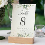 Numéro De Table Elégant Eucalyptus Feuille Mariage or vert<br><div class="desc">De beaux numéros de table mariage avec des eucalyptus aquarelles et des feuilles d'or.</div>