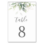 Numéro De Table Elégant Eucalyptus Feuille verdure Mariage or Ta (Par défaut)