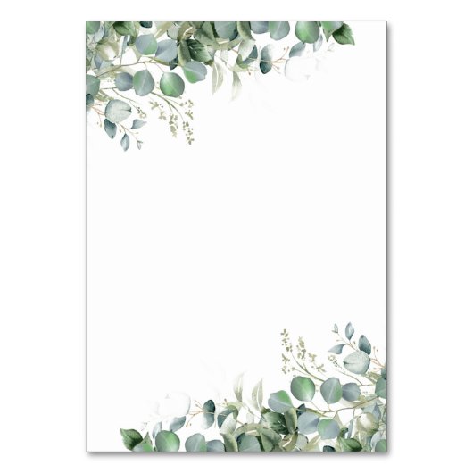 Numéro De Table Élégant Eucalyptus Mariage de noms de script botan (Dos)