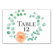 Numéro De Table Elégant Eucalyptus Peach Floral (Dos)