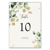 Numéro De Table Elégant Eucalyptus Verdure & Or Accents Mariage (Par défaut)