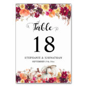 Numéro De Table Elégant Faire-part de mariage d'aquarelle florale (Dos)