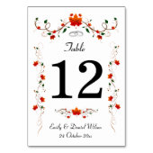 Numéro De Table Élégant Feuilles d'automne Mariage (Par défaut)