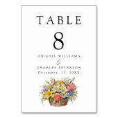 Numéro De Table Élégant Fleur sauvage Boho Bloom (Dos)