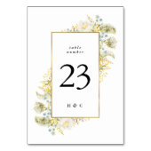 Numéro De Table Élégant Fleur sauvage encadré or Mariage Edging (Par défaut)