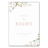 Numéro De Table Elégant Fleur sauvage rose Dusty Rustic Boho Maria (Dos)