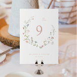 Numéro De Table Elégant Fleur sauvage rose Dusty Rustic Boho Maria<br><div class="desc">Elégant fleur sauvage d'aquarelle délicate conception de couronne. Palettes pastel de rose pâle, blanc cassé, beige, bleu poussiéreux, rose poussiéreux et verdure botanique, Grandes cartes de table à mariage floral pour mariage rustique moderne, mariage de jardin de campagne, et mariage boho au printemps et en été. Voir toutes les pièces...</div>