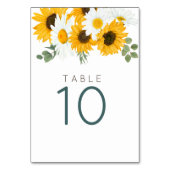 Numéro De Table Élégant fleurs de tournesol rustique Botanique (Dos)