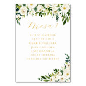 Numéro De Table Élégant floral blanc | MARIAGE (Par défaut)