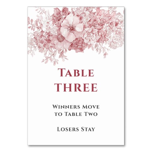 Numéro De Table Elegant Floral Bunco Table Three (Par défaut)