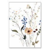 Numéro De Table Élégant floral Dusty Baptême bleu (Dos)
