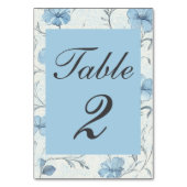 Numéro De Table Elégant Floral Dusty Bleu Pays Jardin Mariage (Dos)