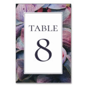 Numéro De Table Élégant Floral Gold Purple Hydrangeas Mariage (Dos)