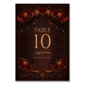 Numéro De Table Elegant floral Gothic Wedding Table number (Dos)