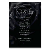 Numéro De Table Elegant Floral Midnight Rose Wedding Seating Chart (Dos)