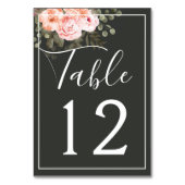 Numéro De Table Élégant floral rose botanique moderne mariage (Dos)