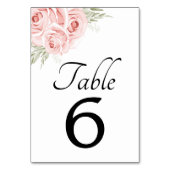 Numéro De Table Élégant floral rose rose mariage blush  (Dos)