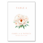 Numéro De Table Elegant Floral Table Number (Dos)