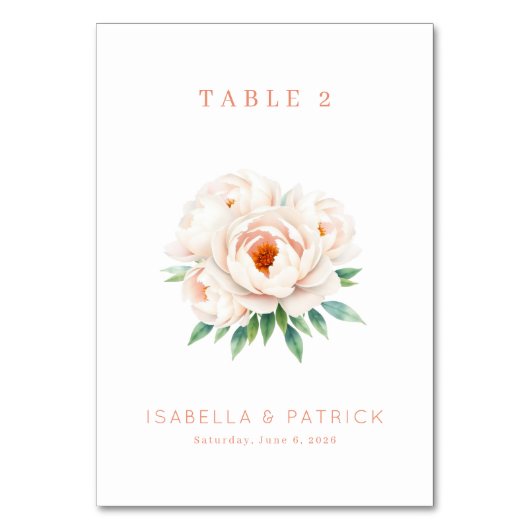 Numéro De Table Elegant Floral Table Number (Par défaut)