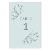 Numéro De Table Élégant Floral Turquoise Mariage (Par défaut)