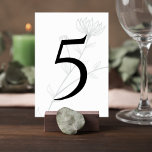 Numéro De Table Elegant Floral Wedding Table Number<br><div class="desc">Add a refined and organized touch to your reception tables with this minimalist botanical wedding table number card. Featuring delicate floral line illustrations and a bold modern table number, this design blends simplicity with elegance, making it perfect for sophisticated wedding décor. The soft botanical background and clean typography create a...</div>