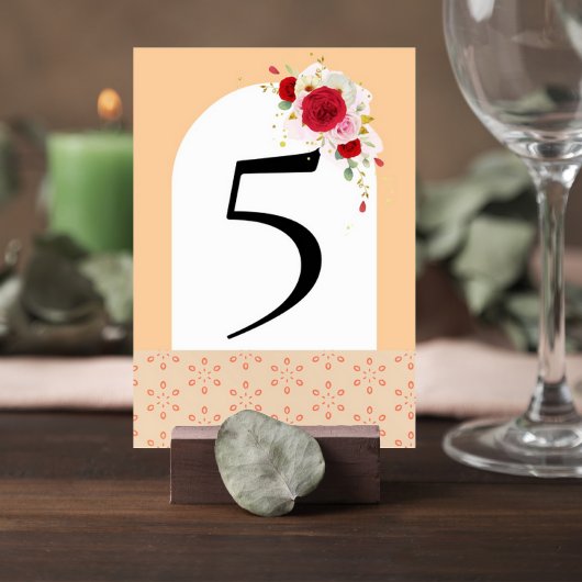 Numéro De Table Elegant Floral Wedding Table Number Card