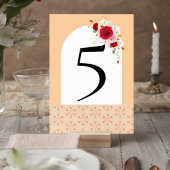 Numéro De Table Elegant Floral Wedding Table Number Card