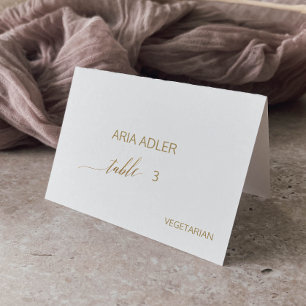 Numéro De Table Elégant Gold Calligraphy Menu Option Place Cards
