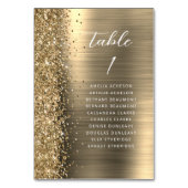 Numéro De Table Elegant Gold Glam Glitter Metallic Script Wedding (Par défaut)