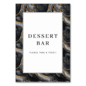 Numéro De Table Elegant Gold Marbled Dessert Bar Sign (Dos)