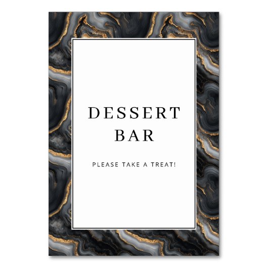 Numéro De Table Elegant Gold Marbled Dessert Bar Sign (Par défaut)