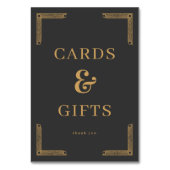 Numéro De Table Elegant Gold Serif Gratitude Card (Dos)