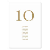 Numéro De Table Elegant Gold Texte Guest Names Mariage Numéro de t (Par défaut)