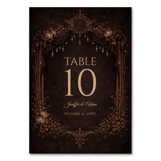 Numéro De Table Elegant Gothic Halloween Wedding Table number (Par défaut)