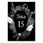 Numéro De Table Elégant Gothique Floral Mariage Réception Noir (Par défaut)