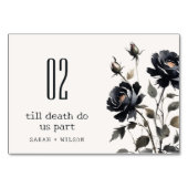 Numéro De Table Elégant gothique noir Rose noir Mariage (Dos)