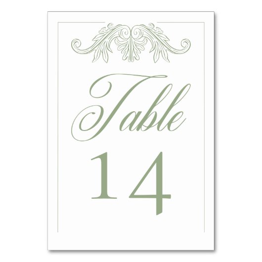 Numéro De Table Élégant Green Chinoiserie Bird Crest Mariage (Par défaut)