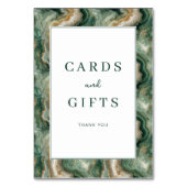 Numéro De Table Elegant Green Marbled Gratitude Card (Dos)