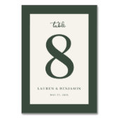 Numéro De Table Elegant Green Number Eight (Dos)