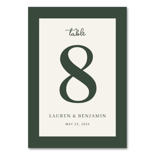 Numéro De Table Elegant Green Number Eight (Par défaut)