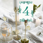 Numéro De Table Elegant Greenery Wedding Table Number Card