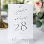 Numéro De Table Élégant gris classique sur Mariage de calligraphie<br><div class="desc">Numéro de tableau - élégant et impressionnant - partie d'une collection</div>
