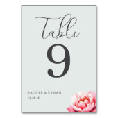 Numéro de table élégant gris lotus (Dos)