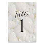 Numéro De Table Élégant Iridescente Opal Gemstone Marble Chic (Par défaut)