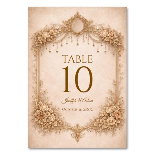 Numéro De Table Elegant Ivory Gothic Wedding Table number (Par défaut)