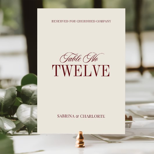 Numéro De Table Elegant Ivory Old Money Wedding Table Number