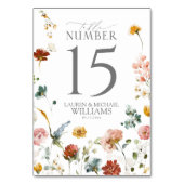Numéro De Table Elégant Jardin Fleurs Aquarelle Réception Florale (Dos)